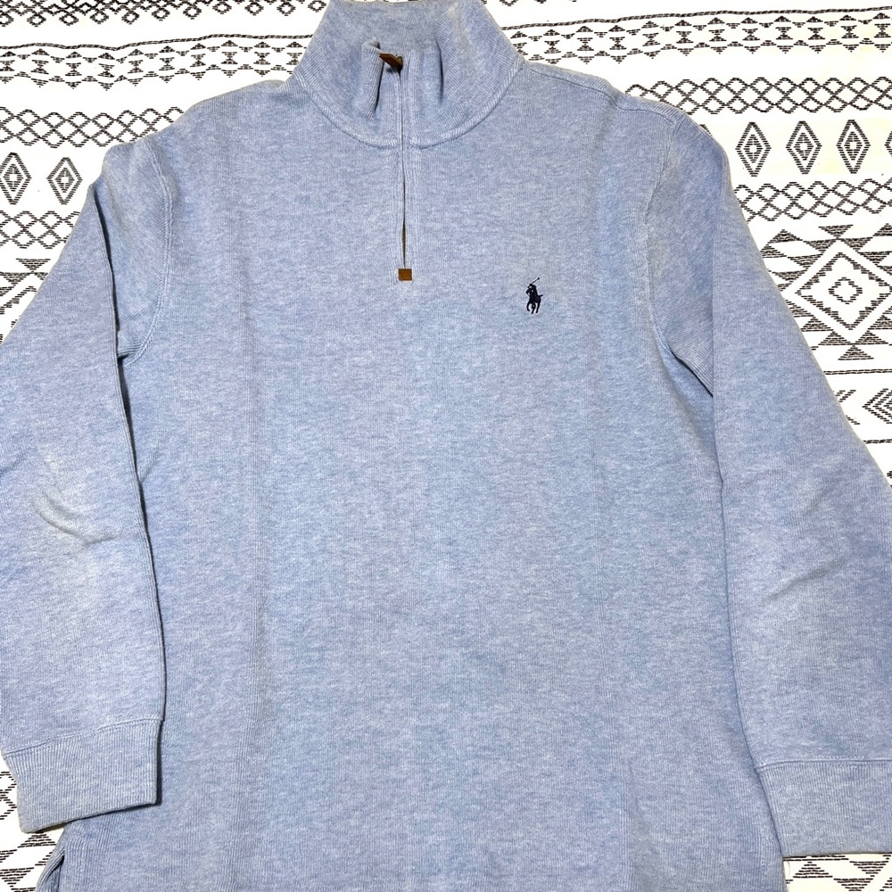 Polo Ralph Lauren 1/4 Zip Sweater - Light Blue